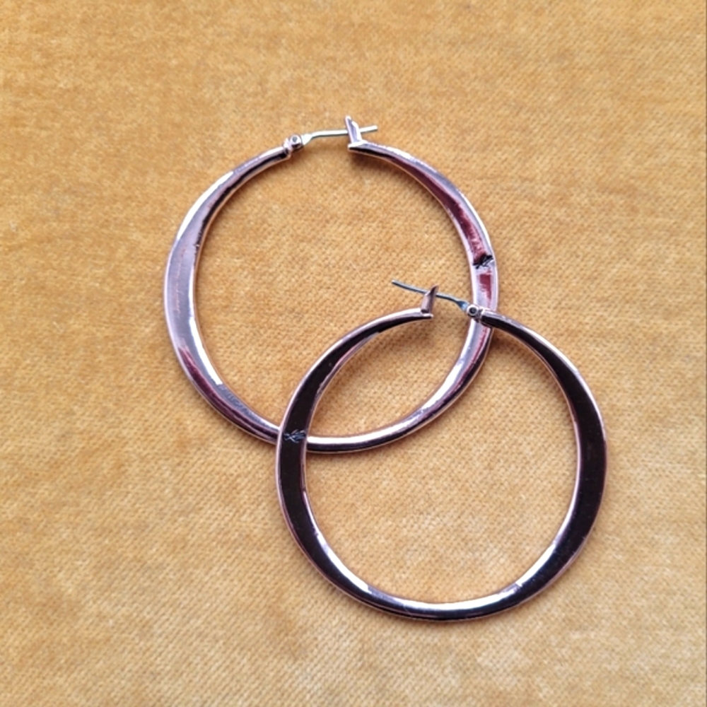 Rose GOLD HOOP Earrings 2inch